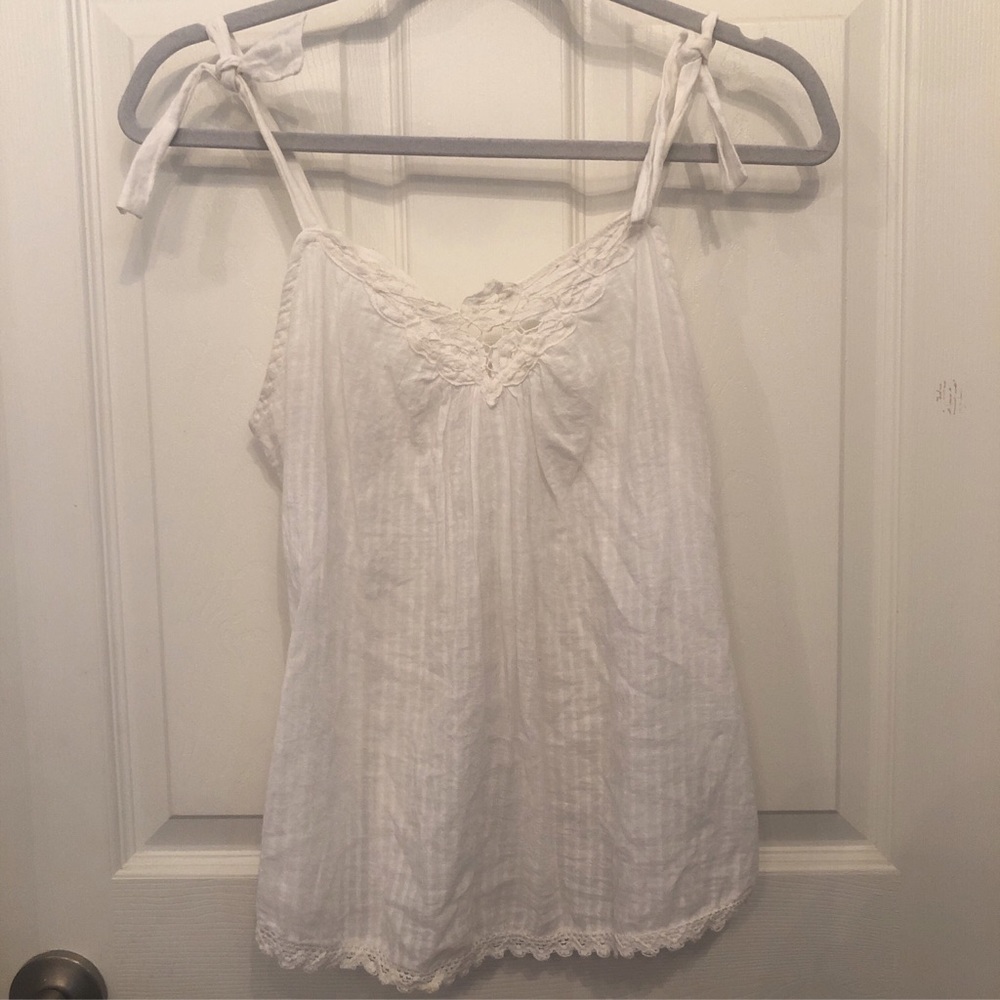 white tank top with tie straps
